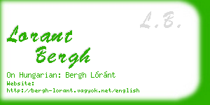 lorant bergh business card